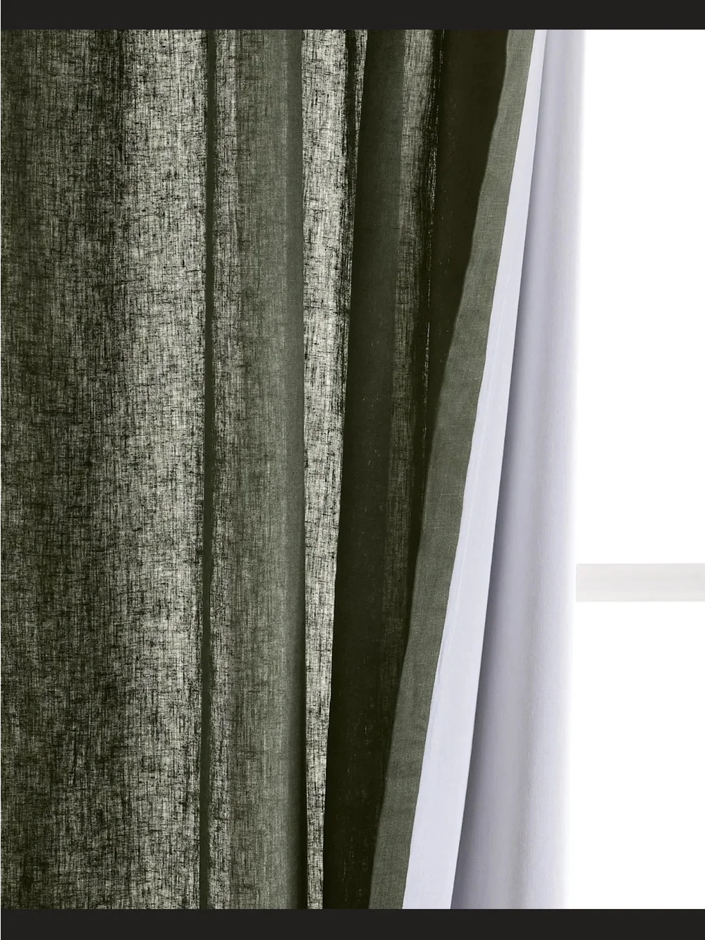 Quince Hunter Green European Linen Curtain Single Panel 48x84